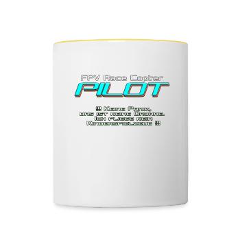 FPV Race Copter PILOT ne ;) - Mug contrasté - blanc/jaune - Devant