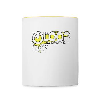 Powerloop FPV - Drone Drohnenpilot Drohne Copter - Tasse zweifarbig - Weiß/Gelb - Vorne