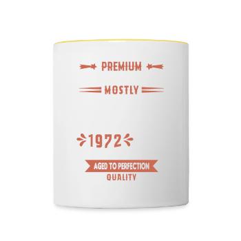 Vintage 1972 cadeau D'Anniversaire - Mug contrasté - blanc/jaune - Devant