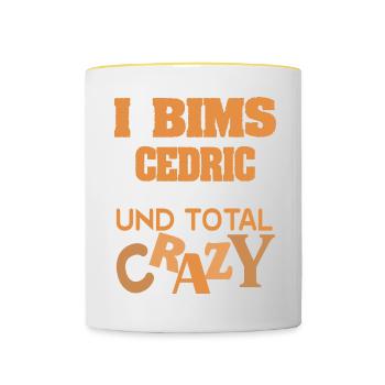 Crazy Cedric - Contrasting Mug - white/yellow - Front