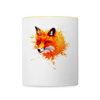Wild Creativity Fox - Contrasting Mug - white/yellow - Front