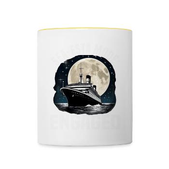 Sea-esta Mode Engaged Cruise Ship Vacation Group - Contrasting Mug - white/yellow - Front