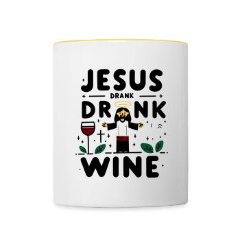 Jesus Drank Wine 7 - Tasse zweifarbig - Weiß/Gelb - Vorne
