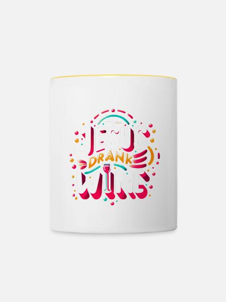 Jesus Drank Wine 11 - Tasse zweifarbig - Weiß/Gelb
