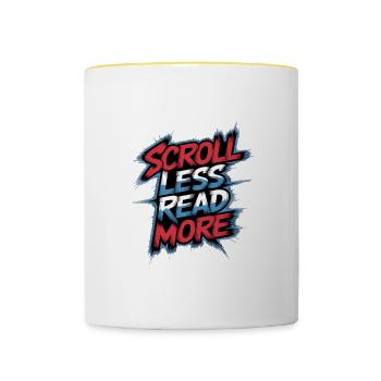 Scroll Less Read More 9 - Tasse zweifarbig - Weiß/Gelb - Vorne