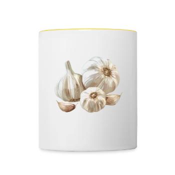 Needs More Garlic 2 - Tasse zweifarbig - Weiß/Gelb - Vorne