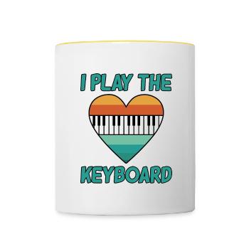 I Play The Keyboard - Tasse zweifarbig - Weiß/Gelb - Vorne