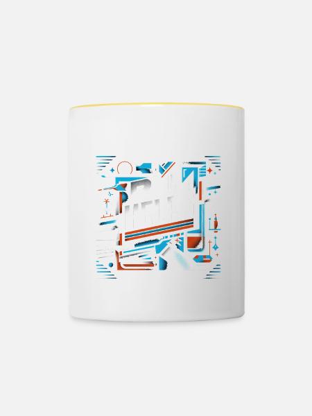 Rum Helps 12 - Tasse zweifarbig - Weiß/Gelb