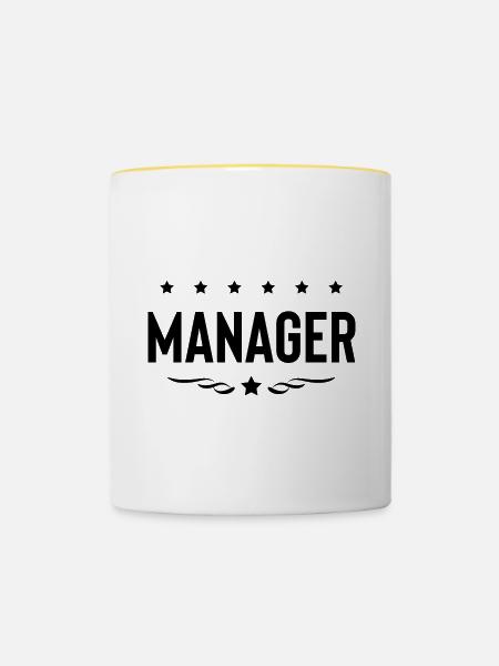 Manager Beruf - Tasse zweifarbig - Weiß/Gelb
