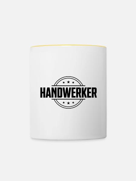 Handwerker Beruf - Tasse zweifarbig - Weiß/Gelb