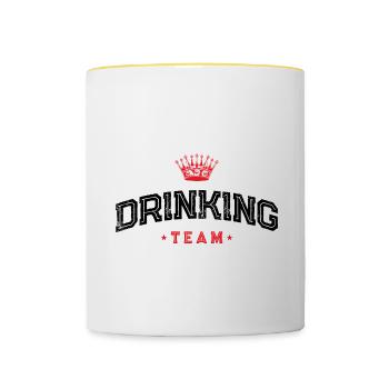 Drinking Team - Contrasting Mug - white/yellow - Front