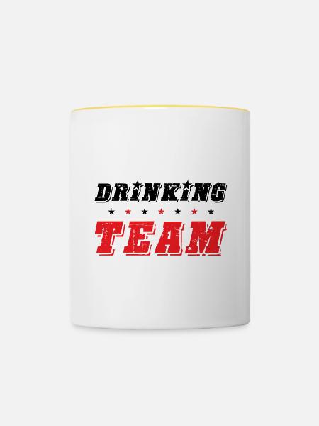 Drinking Team - Tasse zweifarbig - Weiß/Gelb