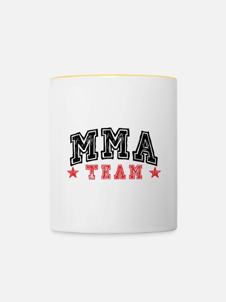 Mma Team - Tasse zweifarbig - Weiß/Gelb