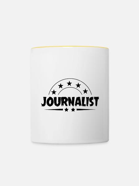 Journalist Beruf - Tasse zweifarbig - Weiß/Gelb
