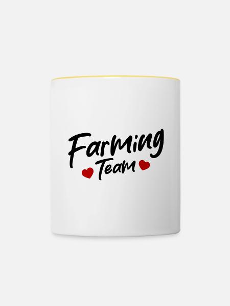 Farming Team - Tasse zweifarbig - Weiß/Gelb
