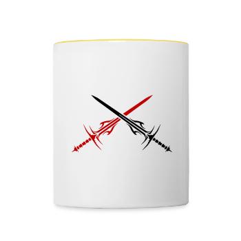 Schwert Element - Tasse zweifarbig - Weiß/Gelb - Vorne