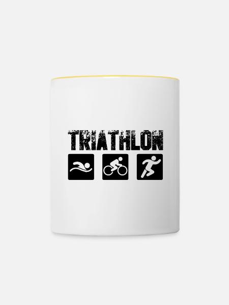 Triathlon - Tasse zweifarbig - Weiß/Gelb