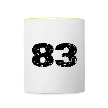 83 Number jersey - Contrasting Mug - white/yellow - Front