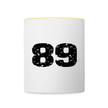 89 Number jersey - Contrasting Mug - white/yellow - Front
