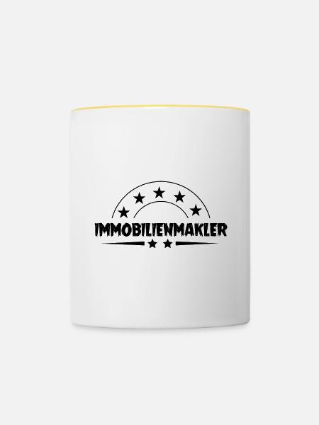 Immobilienmakler Beruf - Tasse zweifarbig - Weiß/Gelb