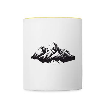 Landscape Mountains - Contrasting Mug - white/yellow - Front
