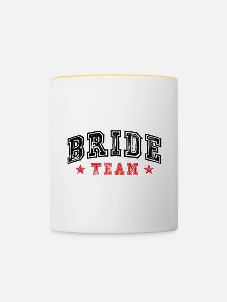 Bride Team - Tasse zweifarbig - Weiß/Gelb