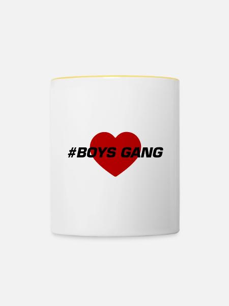 Boys Gang Herz Liebe - Tasse zweifarbig - Weiß/Gelb