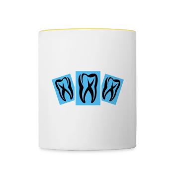 Dentiste Dentiste Dentaire Icône - Mug contrasté - blanc/jaune - Devant