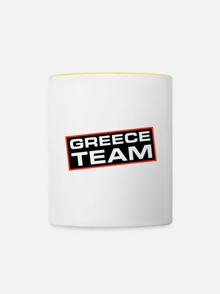 Greece Team - Tasse zweifarbig - Weiß/Gelb