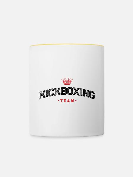 Kickboxing Team - Tasse zweifarbig - Weiß/Gelb