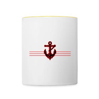 Anker Marine - Tasse zweifarbig - Weiß/Gelb - Vorne