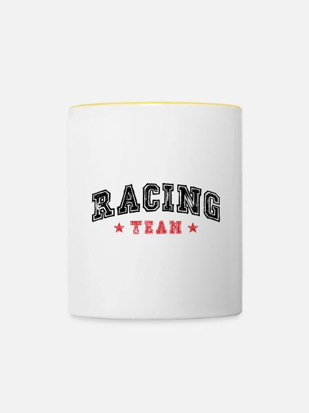 Racing Team - Tasse zweifarbig - Weiß/Gelb