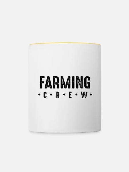 Farming Crew - Tasse zweifarbig - Weiß/Gelb