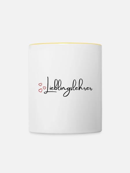 Lieblingslehrer Geschenk Lehrer Schüler - Tasse zweifarbig - Weiß/Gelb