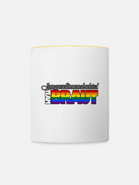 TEAM:BRAUT (Pride-Version) - Tasse zweifarbig - Weiß/Gelb