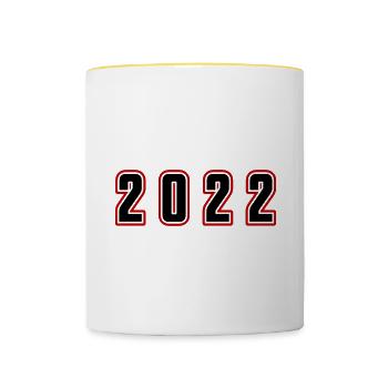 2022 year number - Contrasting Mug - white/yellow - Front
