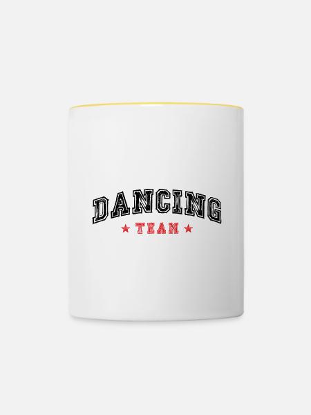 Dancing Team - Tasse zweifarbig - Weiß/Gelb