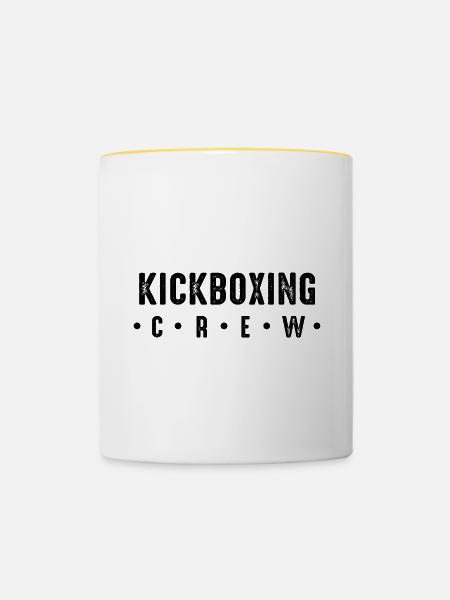 Kickboxing Crew - Tasse zweifarbig - Weiß/Gelb