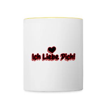 I Love You Saying Valentine's Day - Contrasting Mug - white/yellow - Front