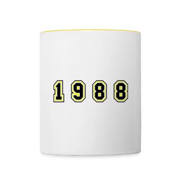 1988 Year Number - Contrasting Mug - white/yellow - Front