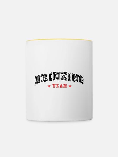 Drinking Team - Tasse zweifarbig - Weiß/Gelb