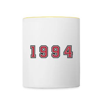 1994 year number - Contrasting Mug - white/yellow - Front
