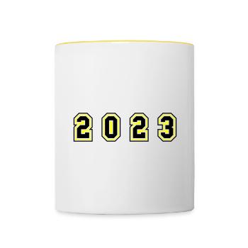 2023 year number - Contrasting Mug - white/yellow - Front