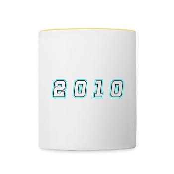 2010 Year Number - Contrasting Mug - white/yellow - Front
