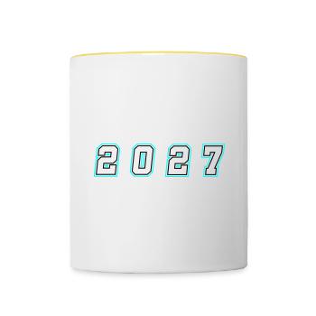 2027 year number - Contrasting Mug - white/yellow - Front