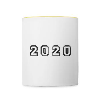 Numéro de l’année 2020 - Mug contrasté - blanc/jaune - Devant