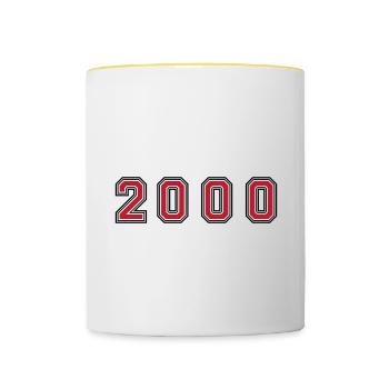 2000 year number - Contrasting Mug - white/yellow - Front