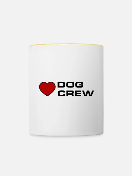 Dog Crew - Tasse zweifarbig - Weiß/Gelb