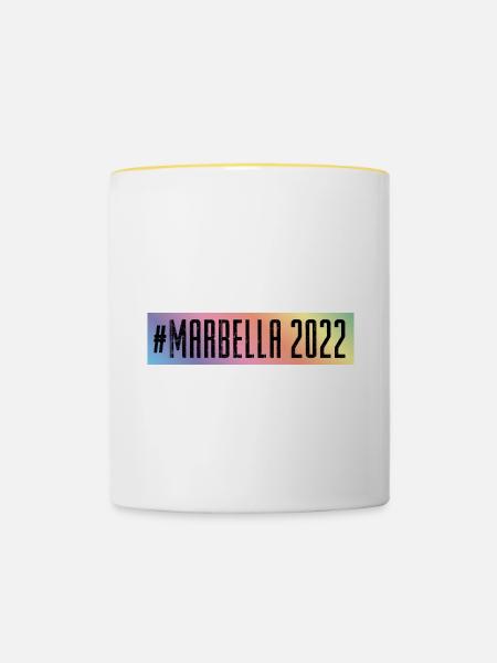 Marbella 2022 - Tasse zweifarbig - Weiß/Gelb