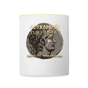 Alexander der Große - Tasse zweifarbig - Weiß/Gelb - Vorne